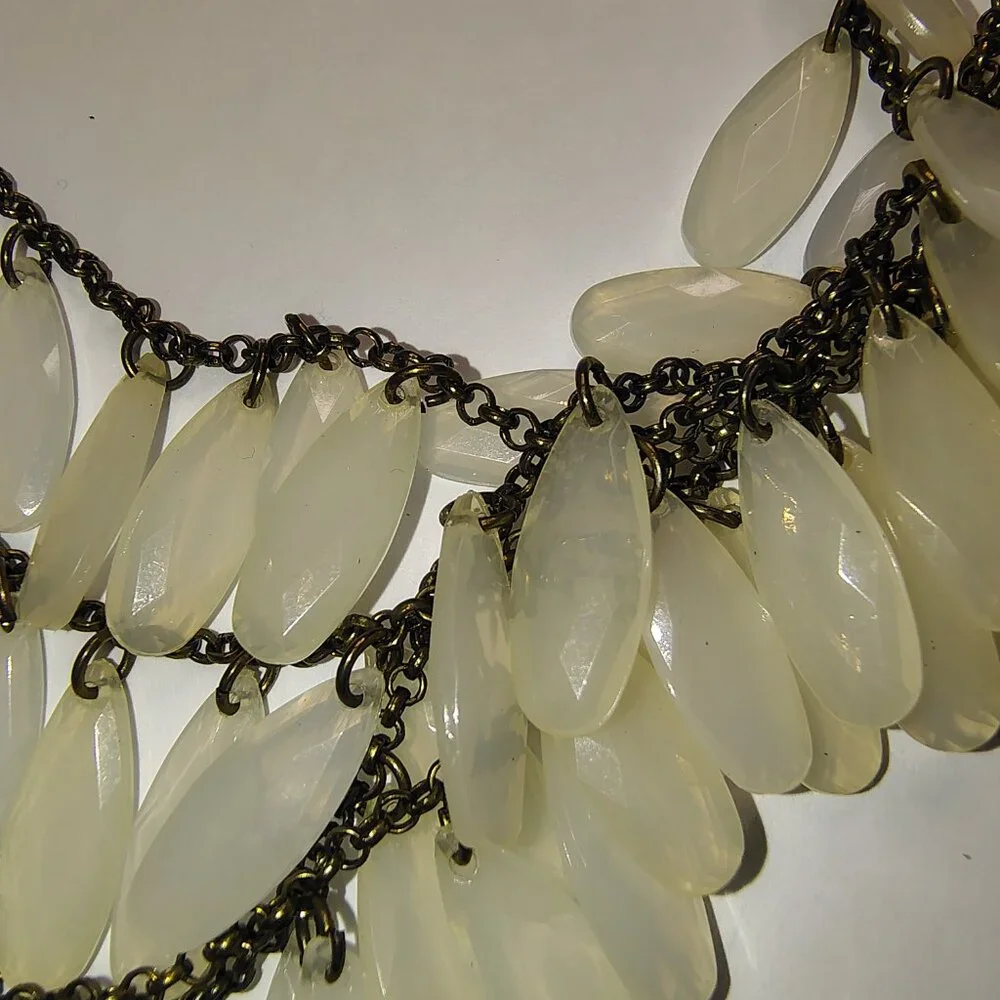 Translucent‎ Lucite Accent Bib Necklace Statement Layered Design